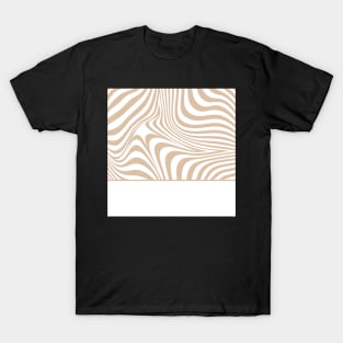 Pattern beige and white wavy T-Shirt